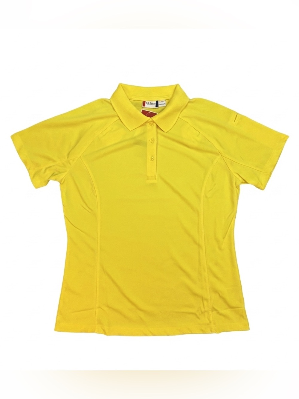 Clique Women's Large Polo Golf Shirt Yellow Tactical Short Sleeve Polyester NWT
